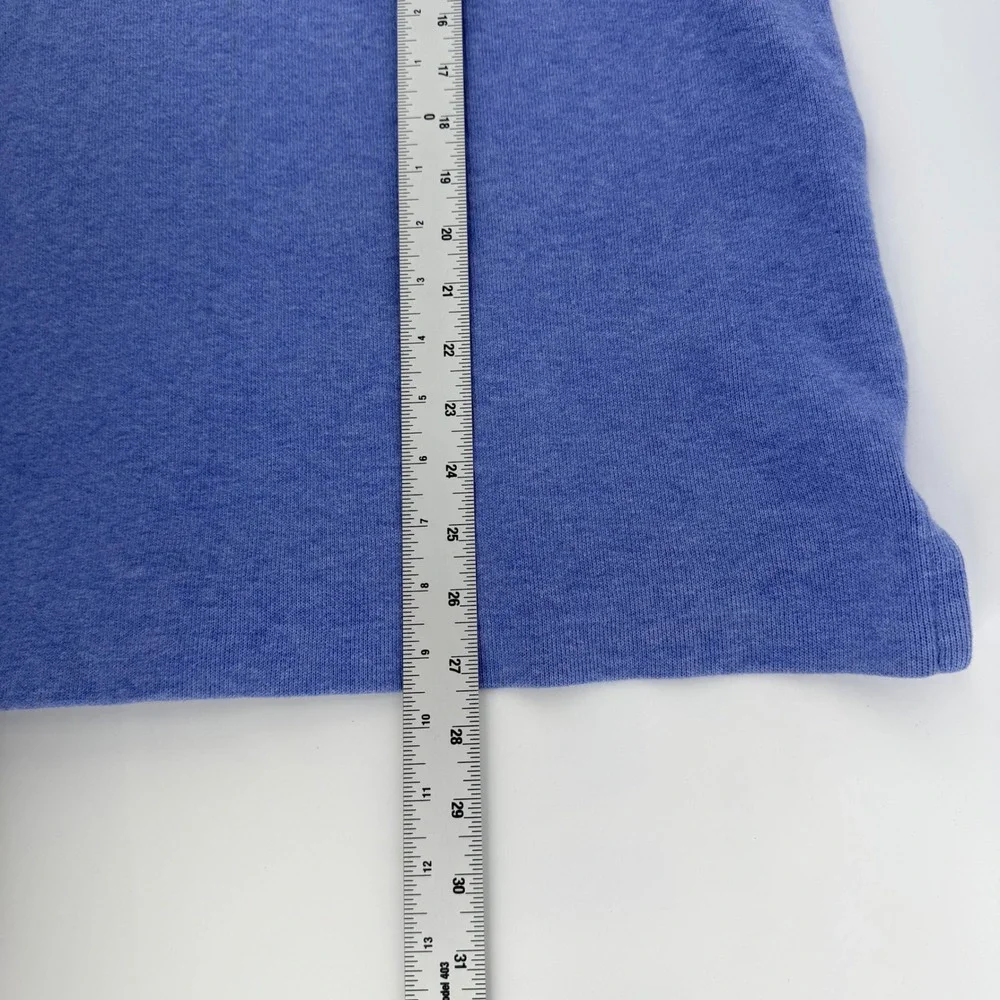Polo Ralph Lauren Quarter Zip Cotton Pullover Sweater XL Blue Heathered Pony
